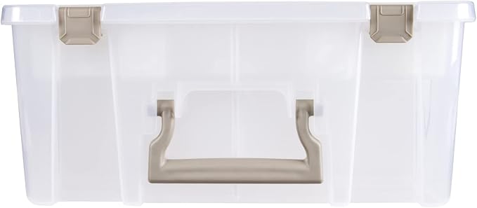 ArtBin 6899AZ Super Satchel Double Deep with Lift-Out Tray Storage Container, Portable Arts & Crafts Organizer with Removable Dividers, Clear - Image 2