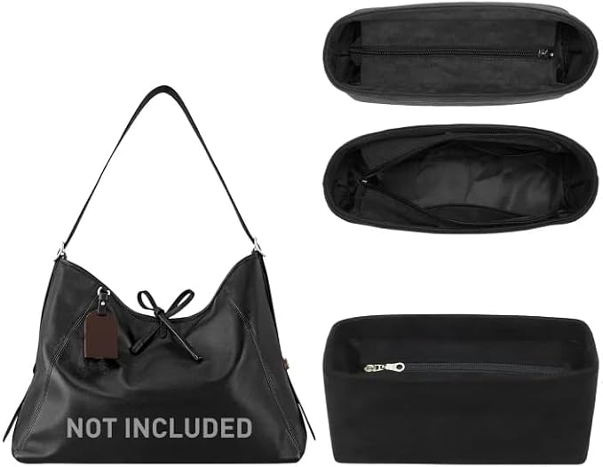 Soft Velvet Purse Organizer Insert for lv Carryall MM, Black | Carryall MM Organizer with Zipper Cover Closure, Protects Interior, Keeps Shape, Easy Transfer Tote Handbag Dividers by OAIKOR
