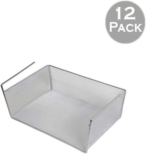 YBM Home Under Shelf Basket (12-Pack) Mesh Stainless Steel Storage Under Cabinet Hanging Basket Rack Maximize Space in Cabinets, Pantry Room, Bathroom, Laundry Room, and More, 1131 - Image 2