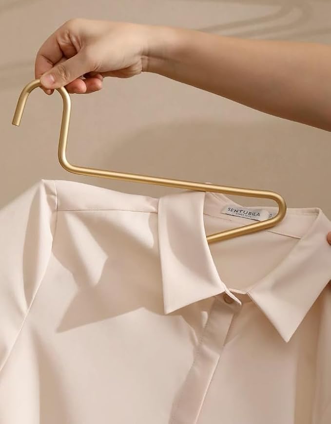 Premium Matte Gold Aluminum Coat Hangers 6 Piece Set, 16.5” Extra Smooth & Durable Metal Shirt Dress Hanger,Aluminum Alloy Hanger,Clothing Support,Clothing Hang - Image 6