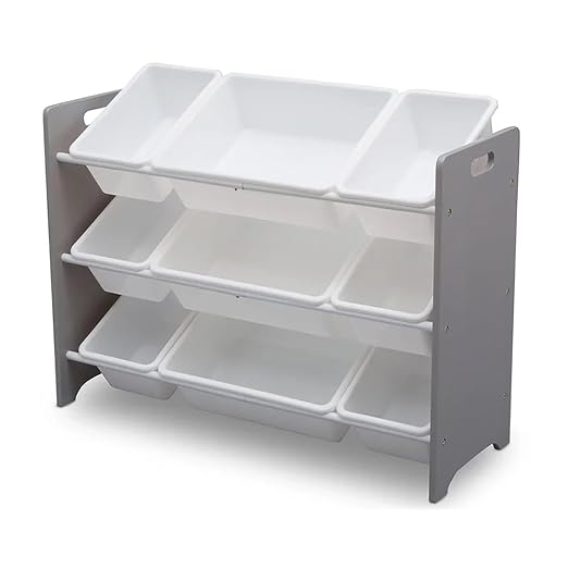 Delta Children MySize 9 Bin Plastic Toy Organizer - Greenguard Gold Certified, Grey - Image 2