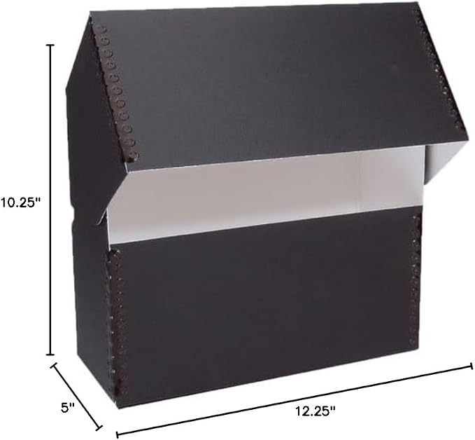 Lineco Archival Document Storage Box, Black, 12.5" x 10.5" x 5" | Letter-Sized, Metal Edge, Acid-Free Boxboard Case, Organize Files, Prints, Photos - Image 8