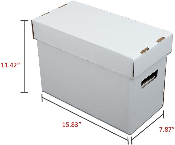 ANDPLAY 10 Pcs Comic Books Storage Boxes With Lids Short Holds 150-175 Stackable Durable Archive White Comic Book Storage - Image 7