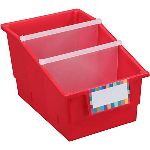 Really Good Stuff Rainbow Chapter Book Classroom Library Bins with Dividers | 8.75" x 13.5" x 7.75", 4-Pack, Large Plastic Bin Organizers for Book Organization, Documents, Files, Magazines - Image 4