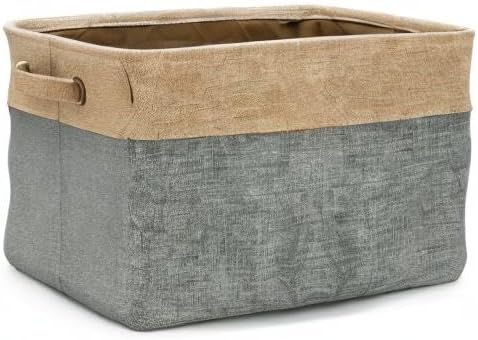 Sorbus Premium Fabric Storage Cubes 15 Inch- Big Sturdy Collapsible Storage Bins with Dual Handle- Foldable Baskets for Organizing- Decorative Cube Storage Bins for Home & Office Use- 3 Pack| Grey/Tan - Image 7