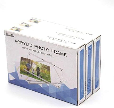 Boxalls 5x7 Inches Acrylic Picture Frames- 3 Pack, Desktop Frameless Photo Frames with Magnetic, Double Sided Transparent (3 Pack) - Image 2