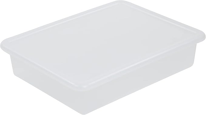 ECR4Kids Letter Size Tray Organizer with Lid, Small, 10-Piece, Clear | Durable plastic, GREENGUARD Gold Certified, 2 gallon capacity, stackable/nestable, easy-lift lids, classroom & home use - Image 9