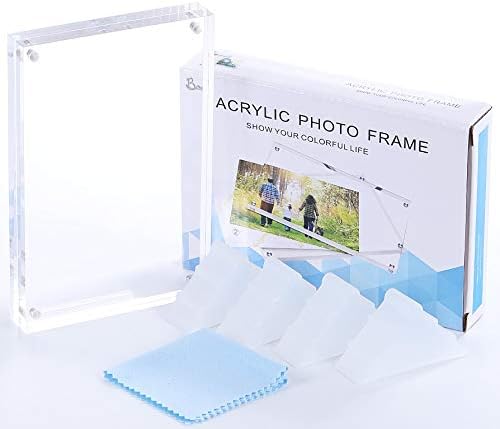 Boxalls 4x6 Inches Acrylic Picture Frame, Double Sided Clear Frameless Photo Frame with Magnetic Desktop Transparent - Image 7