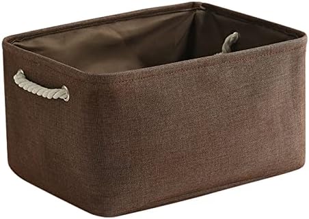 Fabric Storage Basket for Home, Shelf, Closet - Canvas Bin for Dog Toys and Baby Items (Brown, 1 Pack, 13.8L9.8W6.7H) - Image 8