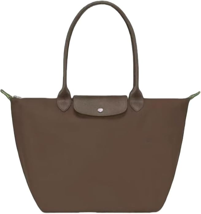 Women's Nylon Tote Bag, Large Capacity Waterproof Shoulder Bags, Spacious Handbag with Metal Zipper & Compartments by Unknown