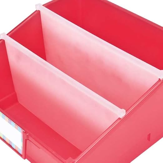 Really Good Stuff White Picture Book Classroom Library Bins, 4 Pack | 13.5" x 13.5" x 7.75, Large Plastic Bin Organizers for Book Organization, Documents, Files, Magazines - Image 3