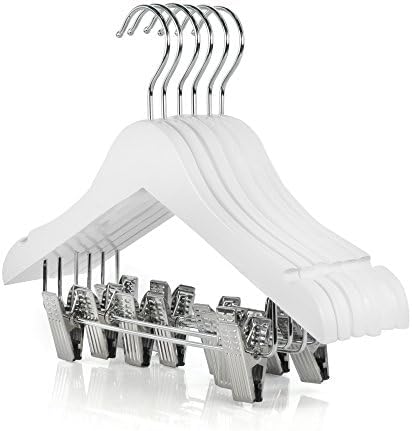 HANGERWORLD White Wooden Kids Coat Hangers with Trouser Skirt Clips - Pack of 12, 30cm for Toddler, Child and Baby Clothes - Image 6