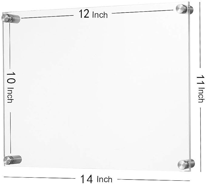 Meetu Acrylic 11x14 Frame - Inner 10x12 Picture Frame - Wall Mount Photo Frame for Family, Baby, Documents, Art - Create Super Clear Floating Look - Image 4