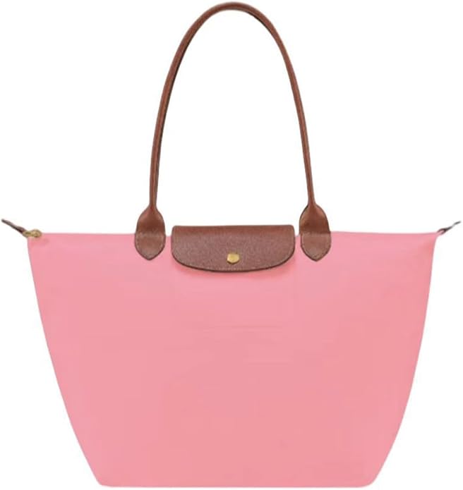 Women's Nylon Tote Bag, Large Capacity Waterproof Shoulder Bags, Spacious Handbag with Metal Zipper & Compartments by Unknown