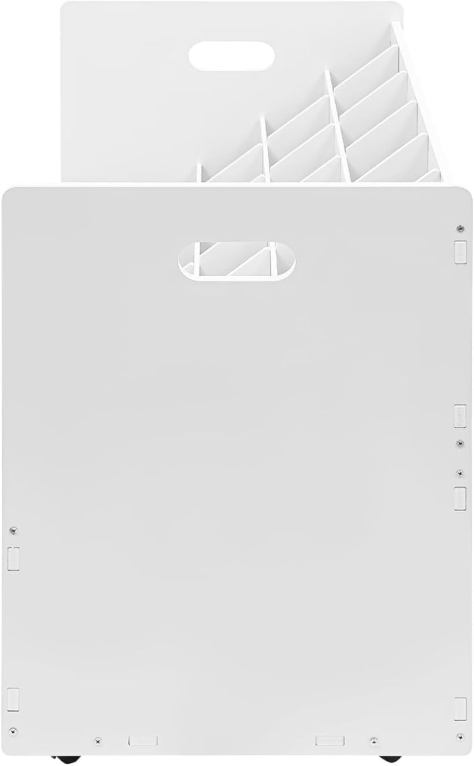 Blue Print Storage Organizer with Wheels, 30 Slots Roll Files Cart, White | Mobile Blueprint Storage Rack Cart, Construction Plan Holder, Map Poster Storage Cabinet for Office Home School - Image 5