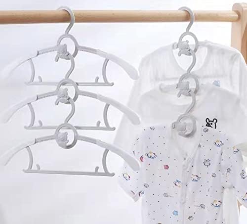 Baby Clothes Hangers 20 Pack, Plastic Kids Hangers Space Saving for Closet | Grey Hanger for Toddler Girl Boy Lightweight Anti-Slip Cascading Adjustable Children Infant Hangers Ganchos para Ropa de Bebe - Image 7