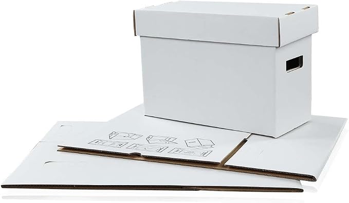 ANDPLAY 10 Pcs Comic Books Storage Boxes With Lids Short Holds 150-175 Stackable Durable Archive White Comic Book Storage - Image 8