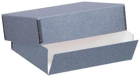Lineco 9.5" x12.5" Archival Print Storage Box, Holds 9" x 12" items, Drop Front Design, 3" Deep, Exterior Color: Blue/Gray Custom LIN-733-0009 by Lineco