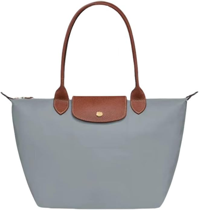 Women's Nylon Tote Bag, Large Capacity Waterproof Shoulder Bags, Spacious Handbag with Metal Zipper & Compartments by Unknown