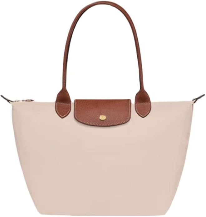 Women's Nylon Tote Bag, Large Capacity Waterproof Shoulder Bags, Spacious Handbag with Metal Zipper & Compartments by Unknown