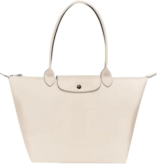 Women's Nylon Tote Bag, Large Capacity Waterproof Shoulder Bags, Spacious Handbag with Metal Zipper & Compartments by Unknown