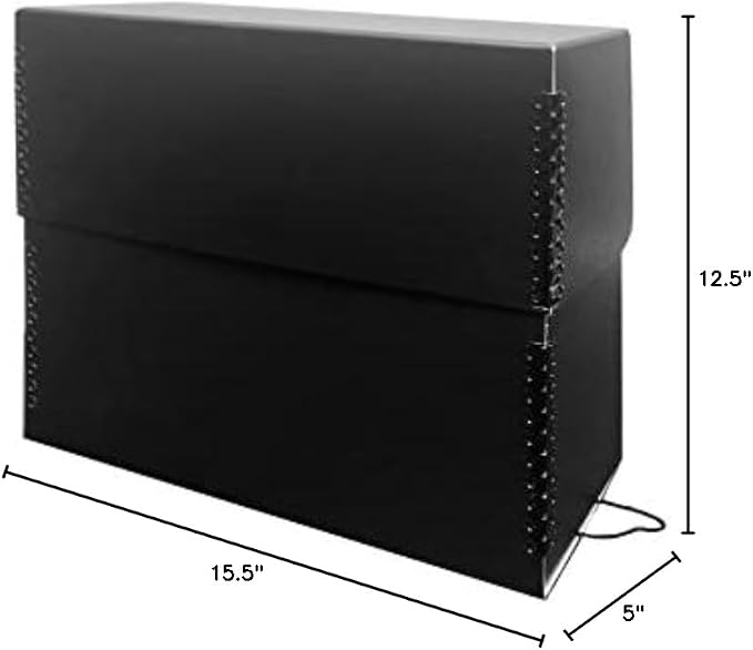 Lineco Archival Document Storage Box, Black, 15.5" x 12.5" x 5 | Jumbo-Sized, Metal Edge, Acid-Free Boxboard Case, Organize Files, Prints, Photos - Image 8