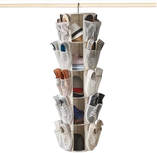 5-Tier 40-Pocket Canvas Carousel Organizer, Hanging Closet Storage by Unknown