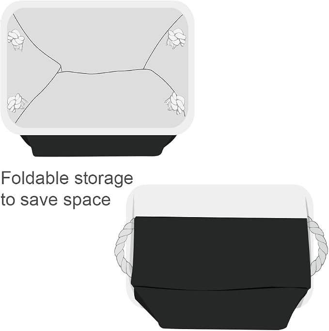 Storage Basket for Gifts Empty - Large Cubes 3 Pack 15.8x11.8x11.8 inch Storage Bins for Organizing Book Cloth Bathroom Toy (White & Black) - Image 7