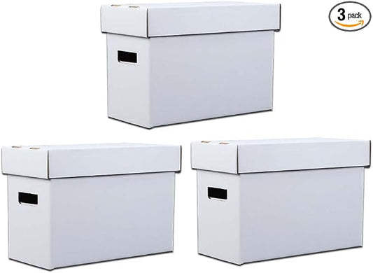 ANDPLAY 3 PCS Comic Book Storage Comic Book Box Holds 150-175 Comics Collapsible and Stackable Comic Short Box Moistureproof Comic Box Stackable Archival Cardboard by ANDPLAY