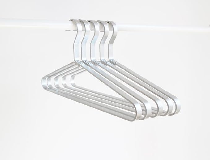 Premium Matte Silvery Aluminum Coat Hangers 90 Piece Set, 16.5” Extra Smooth & Durable Metal Shirt Dress Hanger,Aluminum Alloy Hanger,Clothing Support,Clothing Hang - Image 2
