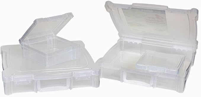 ArtBin 4-Piece Scrapbook Storage Set, Two 12x12 and Two 6x6 Boxes | Set of 4: Two 12x12 Boxes and Two 6x6 Boxes, Carry Handles, Stackable, Durable Craft Storage - Image 2