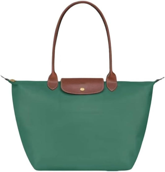 Women's Nylon Tote Bag, Large Capacity Waterproof Shoulder Bags, Spacious Handbag with Metal Zipper & Compartments by Unknown