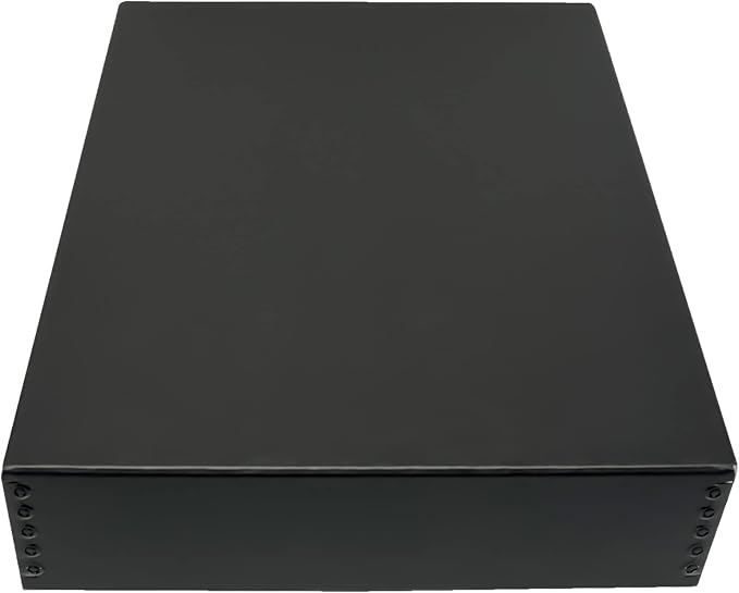 Golden State Art, Drop Front Archival Storage Box, 13.75"x19.75"x3"-Black | Acid-Free 13x19 Museum Photo Storage Box with Metal Edge, Preserve Documents, Prints, Poster, Photographs, Arts And Crafts by GoldenStateArt