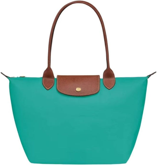 Women's Nylon Tote Bag, Large Capacity Waterproof Shoulder Bags, Spacious Handbag with Metal Zipper & Compartments by Unknown