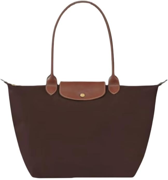 Women's Nylon Tote Bag, Large Capacity Waterproof Shoulder Bags, Spacious Handbag with Metal Zipper & Compartments by Unknown