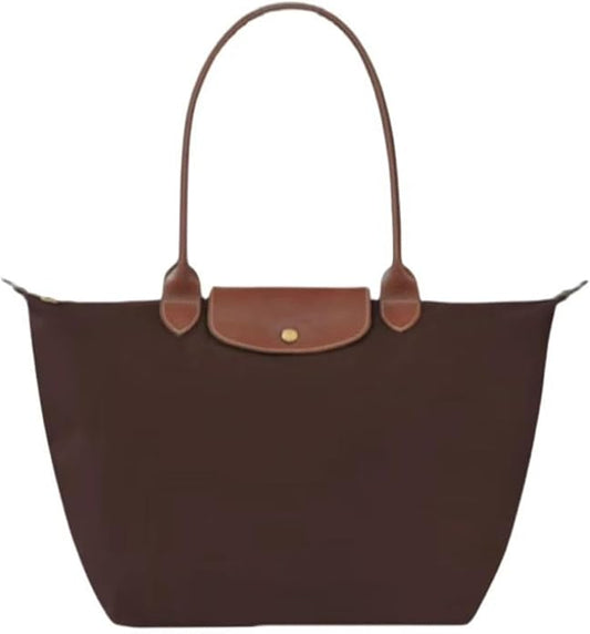Women's Nylon Tote Bag, Large Capacity Waterproof Shoulder Bags, Spacious Handbag with Metal Zipper & Compartments by Unknown