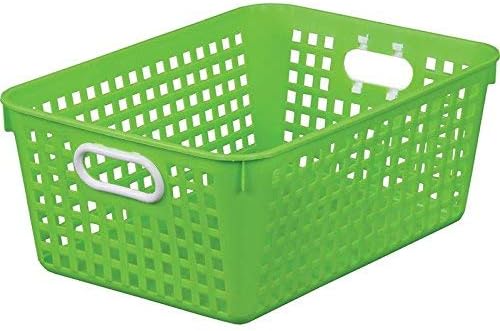 Really Good Stuff Large Plastic Storage Baskets with Handles - 6 Pack | 13.75" x 9.75" x 5", Neon Group Colors, for Books & Supplies, Organize Classroom & Home - Image 10