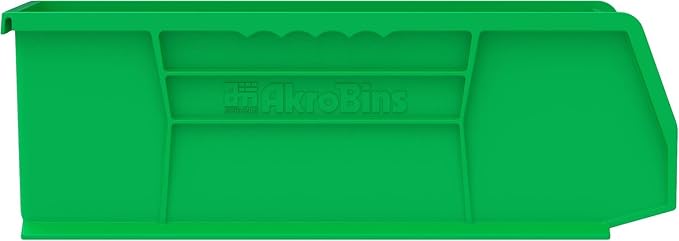 Akro-Mils 30234 AkroBins Plastic Storage Bins, 15"x5"x5", Green, 12-Pack | Space-Saving Stackable Bins for Garage, Pantry, Craft Organization - Image 5