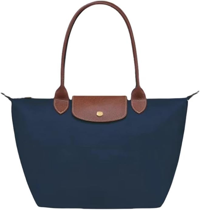 Women's Nylon Tote Bag, Large Capacity Waterproof Shoulder Bags, Spacious Handbag with Metal Zipper & Compartments by Unknown