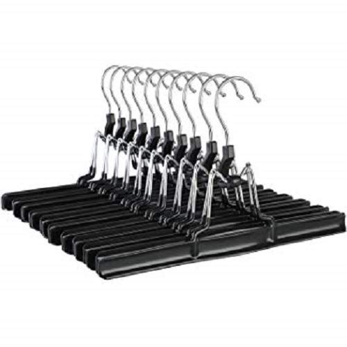 NAHANCO 10” Non Slip Metal Skirt/Pant Hanger with Rubberized Clamp, Black - 12 Pack - Image 7