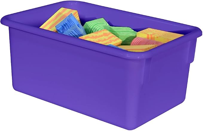 Wood Designs Cubby Storage Bin, Heavy Duty Plastic Containers for Kids Purple Cubby Tray Set of 25 - Image 3