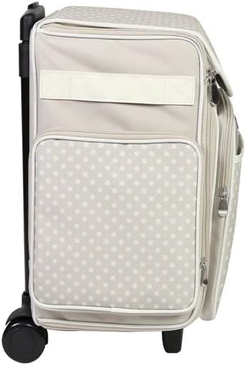 Everything Mary Collapsible Rolling Scrapbook Tote – Tan Dot Craft Bag with Wheels – Portable Storage Organizer for Scrapbooking, Papercraft & Art Supplies - Image 8