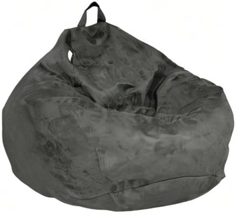 Bean Bag Stuffed Animal Storage Chair Cover (No Filler) for Kids and Adults. Extra Large Bird's Nest Beanbag Memory Foam Soft Premium (Black, 3 ft (Cover Only)) - Image 9