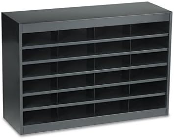 Safco E-Z Stor Literature Organizer, 24 Compartments, Office and Classroom Commercial Grade Steel Mailbox Mail Sorter, Heavy Duty Construction, Black - Image 5