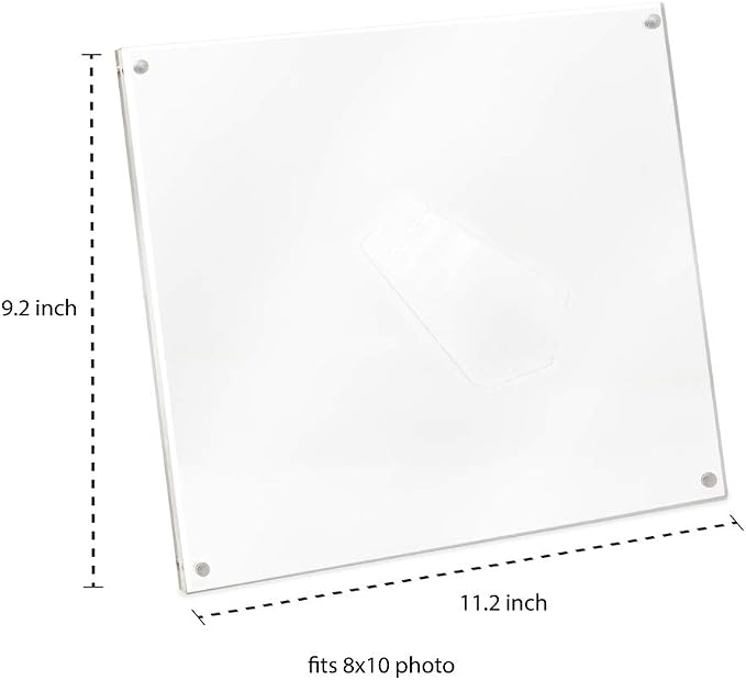 Isaac Jacobs 8x10 Clear Acrylic Magnetic Picture Frame with Two-Way Easel | Plain Acrylic Picture Frame, Magnetic Photo Frame, Made for Tabletop Display - Image 6