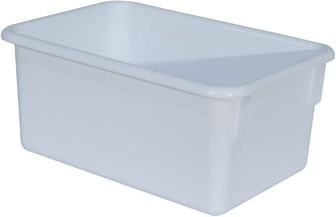 Wood Designs Cubby Storage Bin, Heavy Duty Plastic Containers for Kids White Cubby Tray Set of 30 - Image 2