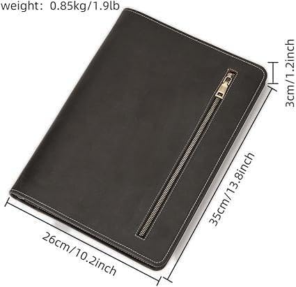 Zippered Padfolio Organizer, Leather Planner Binder, 12.9 Inch Portfolio Folder for Documents, Letter Size Business Card Tablet Document Holder for Men&Women - Image 4