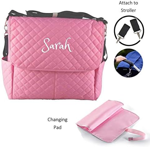 Large Messenger Diaper Bag Shoulder bag Custom Monogram Baby Bag - Image 3