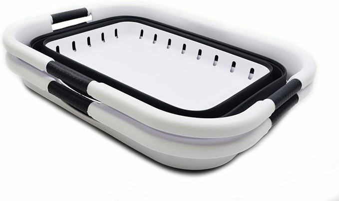 SAMMART 41L (10.8 gallon) Set of 2 Collapsible 3 Handled Plastic Laundry Basket-Foldable Pop Up Storage Container/Organizer-Space Saving Hamper/Basket (2, Black) - Image 2