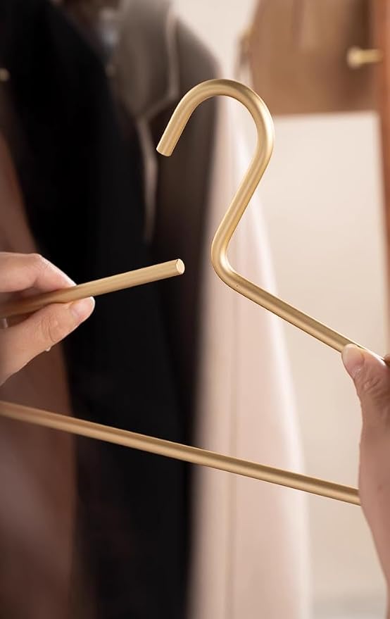 Premium Matte Gold Aluminum Coat Hangers 100 Piece Set, 16.5” Extra Smooth & Durable Metal Shirt Dress Hanger,Aluminum Alloy Hanger,Clothing Support,Clothing Hang - Image 9